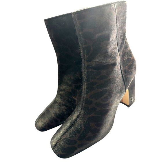 Sam Edelman Leopard Print Calf Hair Ankle Boots Size 6‎ NWOT - Picture 8 of 9